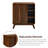 31.5" Wood Mid Century Modern Rattan Sideboard With Adjustable Shelf