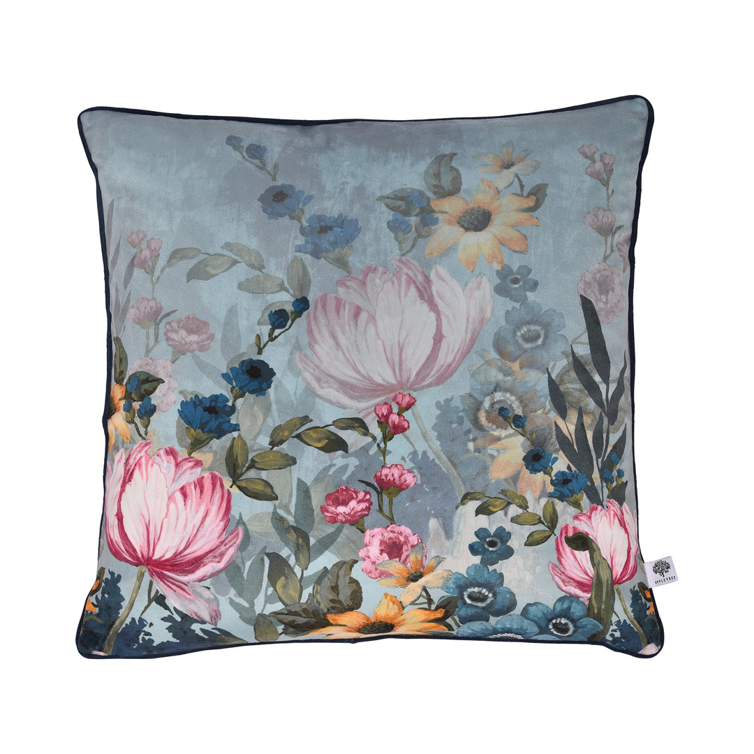 Appletree Unisex Teal 'Dawbury' Luxe Velvet Filled Cushion In | Size: 43 Cm X 43 Cm - Image 3