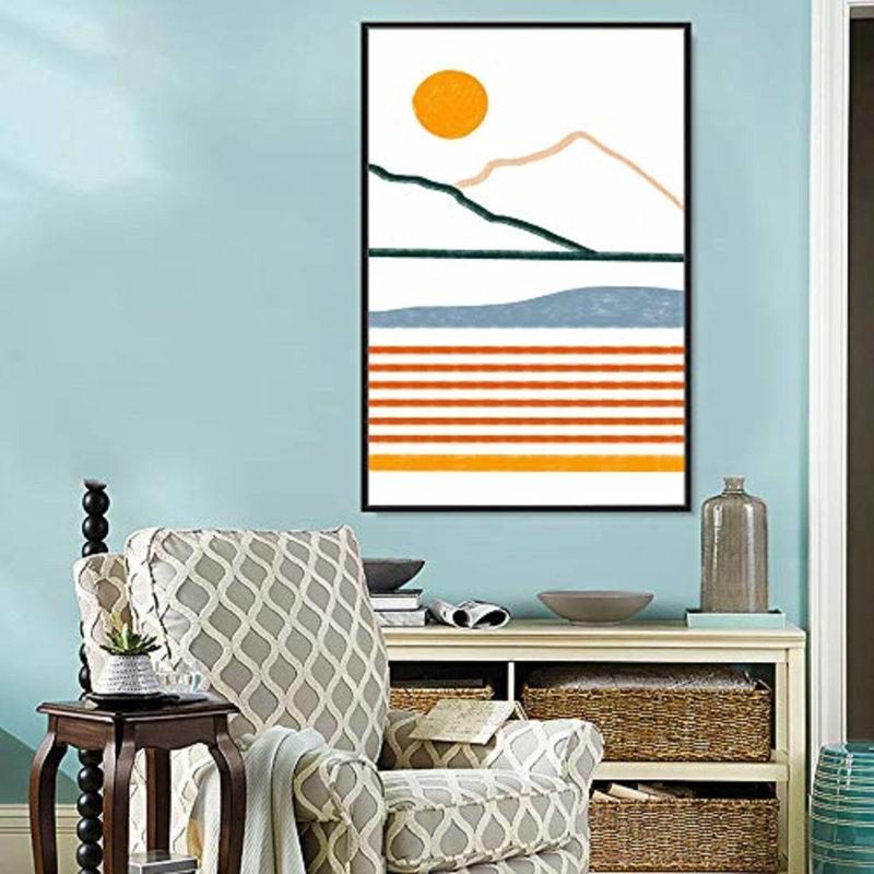Sun Mountain Prints - Floater Frame, impression sur toile, Toile encadrée noire, H 24 po x l 16 po x P 1,5 po