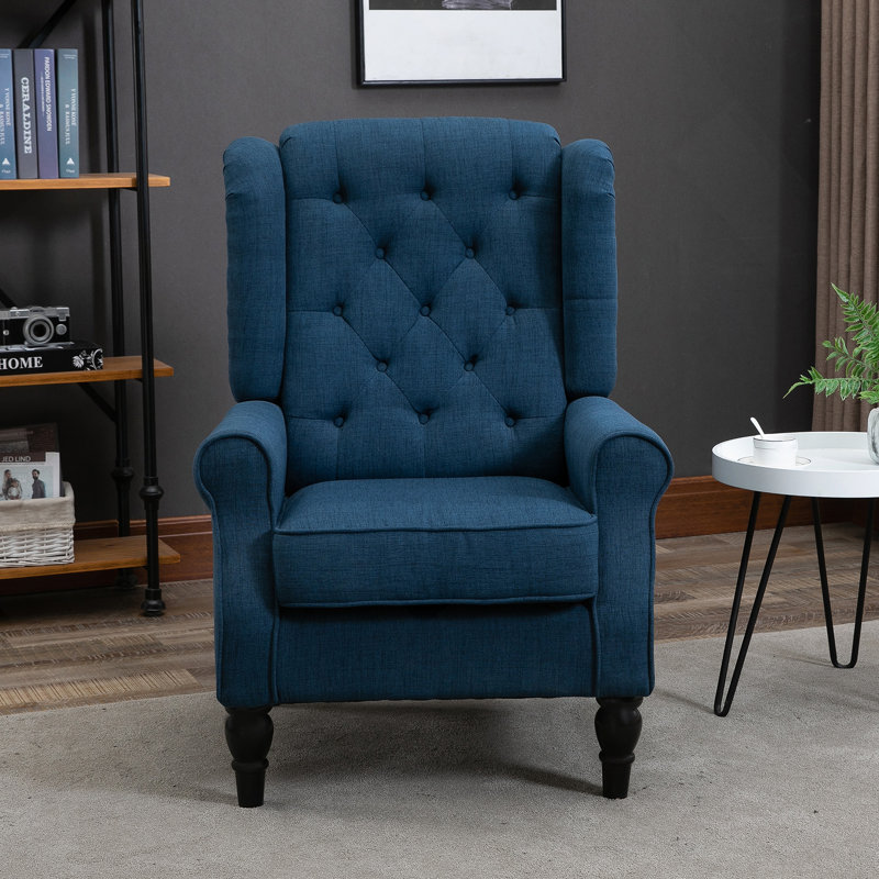 Fauteuil d'appoint capitonné à dossier haut