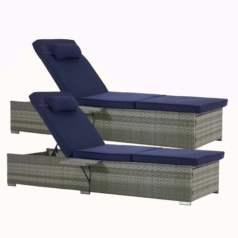 Fauteuil d'extérieur en rotin PE, Bleu