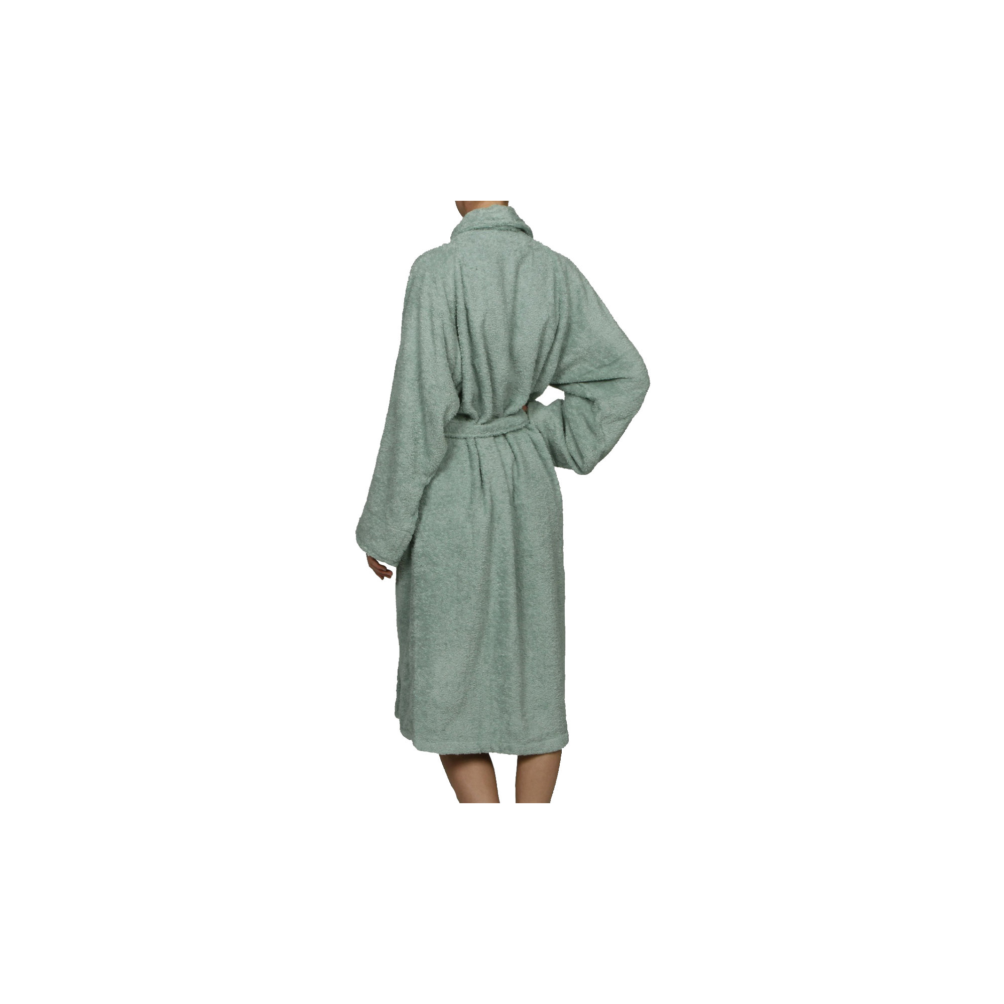 100% Cotton Bathrobe, L, Sage