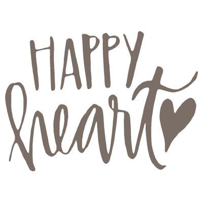 Happy Heart Warm Grey - Wrapped Canvas Print