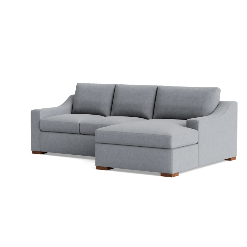 Lucca Chaise Sectional, Right Hand Facing, Performance Weave - Zinc