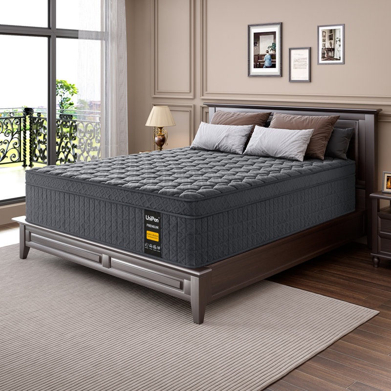 Matelas hybride rafraîchissant avec support de bord amélioré, certifié Certipur-US, soulagement de la pression et isolement des mouvements