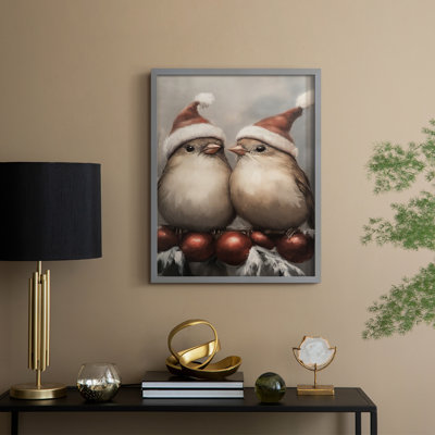 «Christmas Holiday Art», série 2-Lxxxiv, reproduction encadrée - bois massif