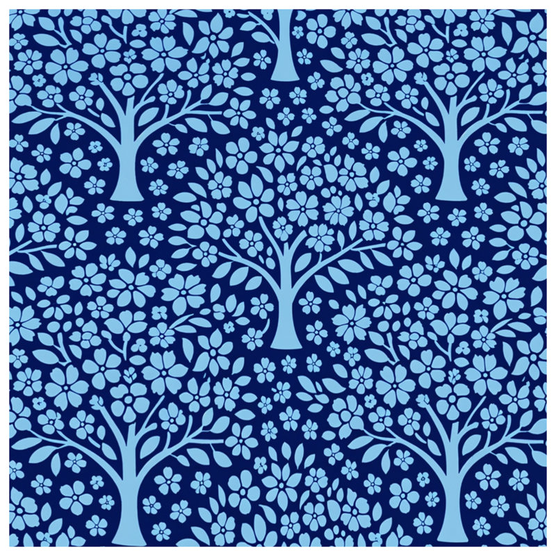 Housses de couette à motif floral bleu, Queen