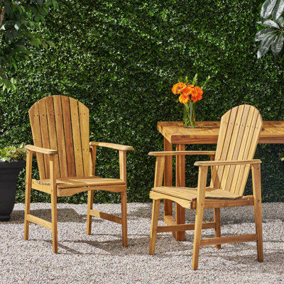 Outdoor Weather Resistant Acacia Wood Adirondack Dining Chairs (Set Of 2) by Lark Manor