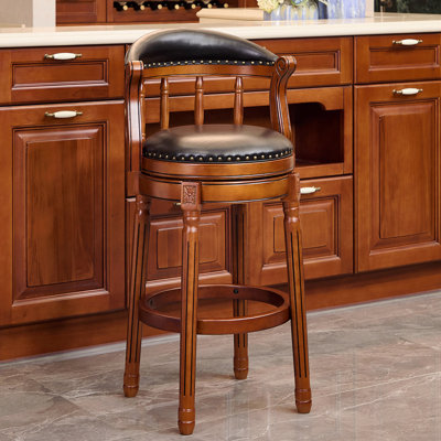 Tabourets de bar en cuir et cuir, chaise de bar pivotante à 360 degrés avec dossier, tabourets de bar à hauteur de comptoir