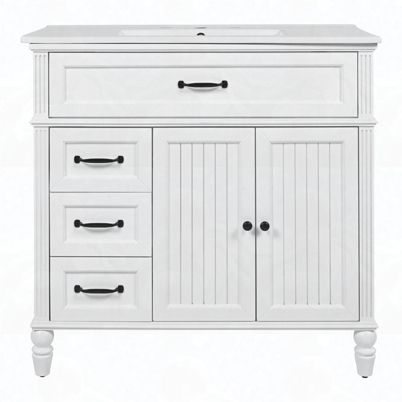 Solid Frame and MDF Board with Sink, White
