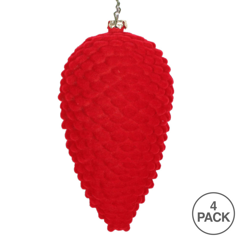 Ornement de Noël en forme de pomme de pin, Rouge