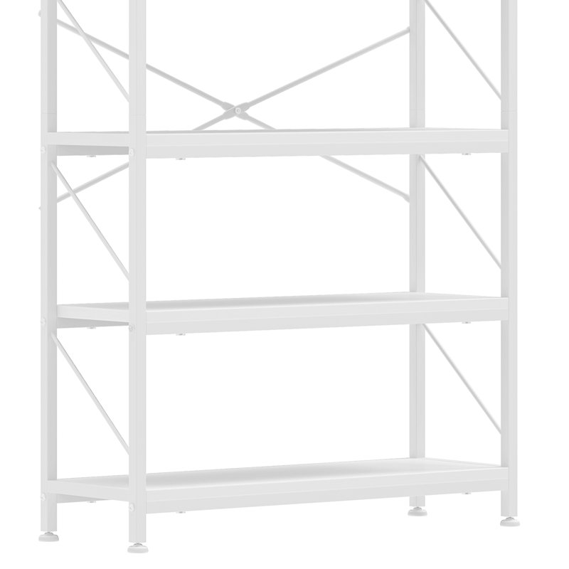 158 H X 80 W Corner Shelf Unit，Metal Ladder Shelving Unit, White