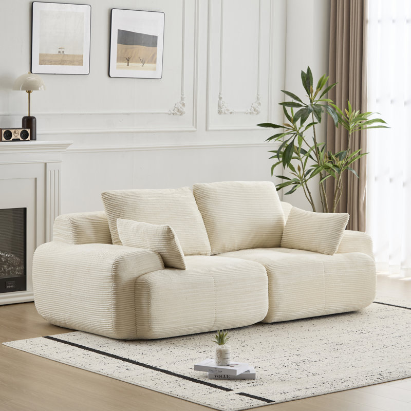 Canapé 84,25 po Corduroy, Beige