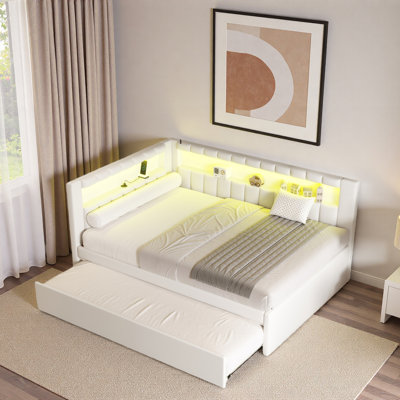 Daybed With Usb Ports And Led Belt And Trundle