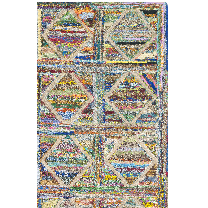 Anaheim Hand Tufted Cotton/Jute Geometric Rug, Square 4'