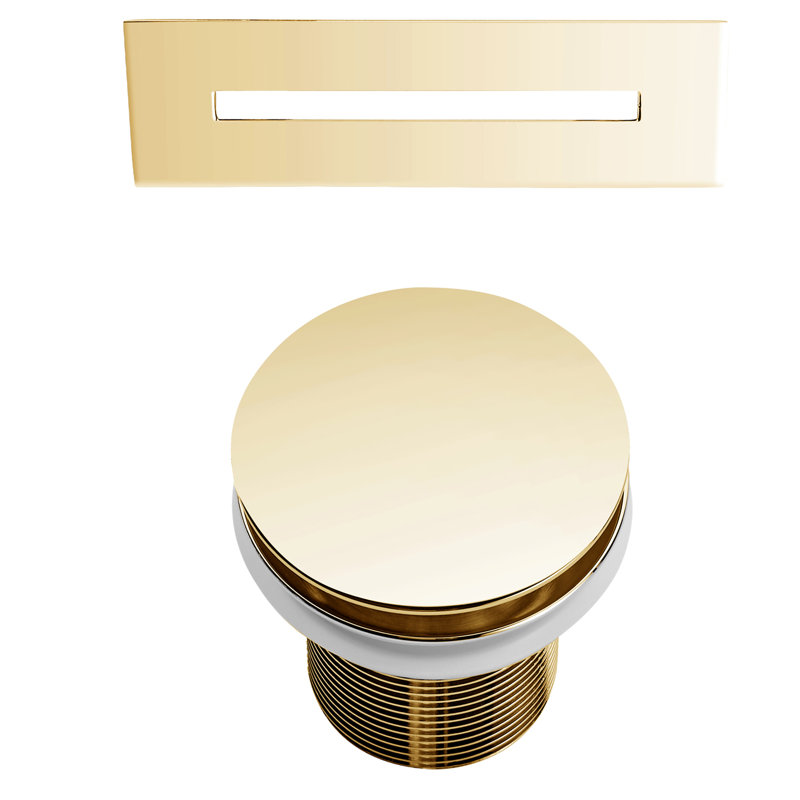 Vincent 70.62'' x 33.25'' Soaking Acrylic Bathtub, Polished Brass