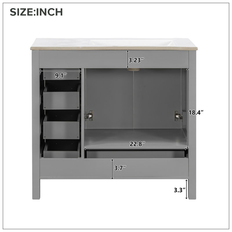 Meuble-lavabo pour salle de bain, Gris