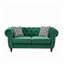 Canapé 65 pouces Chesterfield en velours avec accoudoirs roulés et garniture cloutée 65 po