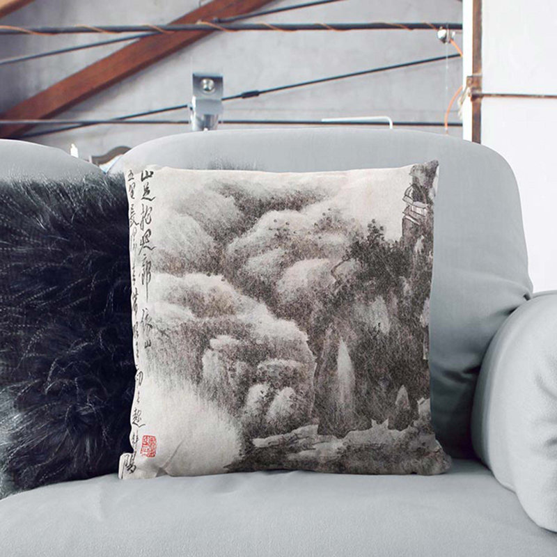 Floral Square Cushion, 55cm H x 55cm W x 20cm D