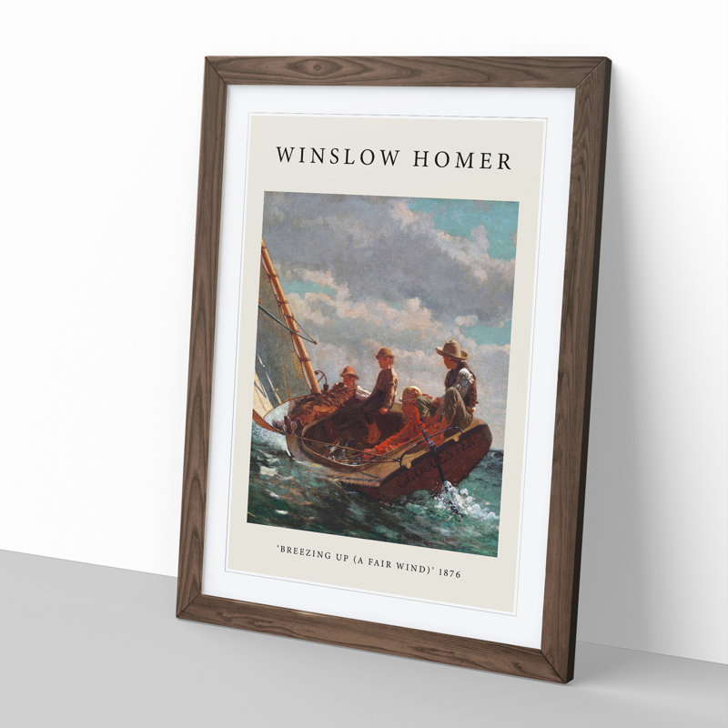 A Fair Wind by Winslow Homer - Picture Frame Painting, 65cm H x 48cm W x 2cm D, Walnut Framed