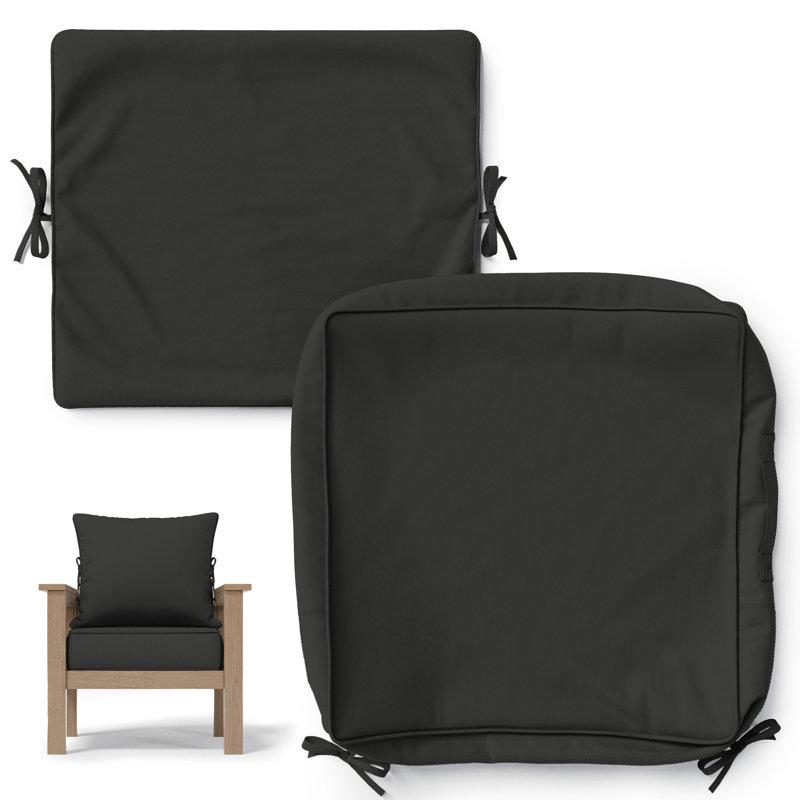 Housse de coussin d'extérieur antidérapante, 1, L 19 po x P 19 po, Noir