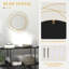 106cm Metal Console Table with 65cm Asymmetrical Wall Mirror Narrow Hall Table Storage Shelf Round Bathroom Vanity Mirror with Metal Frame-135657188