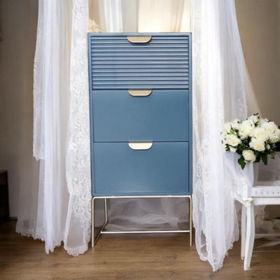 Stylish Ahzaria 30cm Wide Solid Wood Chest of Drawers - Compact & Modern 3-Drawer Storage Unit for Bedroom and Home Décor