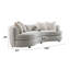Canapé Iniko Beige Boucle avec 6 coussins