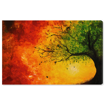 Décoration murale en toile «Fire and Ice Tree I» par Art Remedy