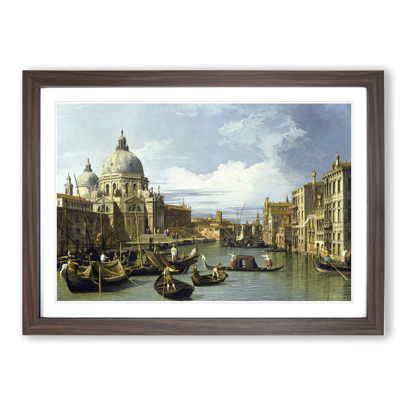 Entrance to the Grand Canal Vol.2 by Giovanni Canaletto - Picture Frame Painting, 27cm H x 36cm W x 2cm D, Walnut Framed