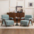 Chaise d'appoint rembourrée de style Mid-Century avec pieds en bois massif