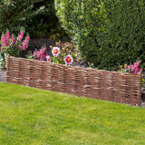 16'' H x 47'' W Brown Wood Lawn Edging