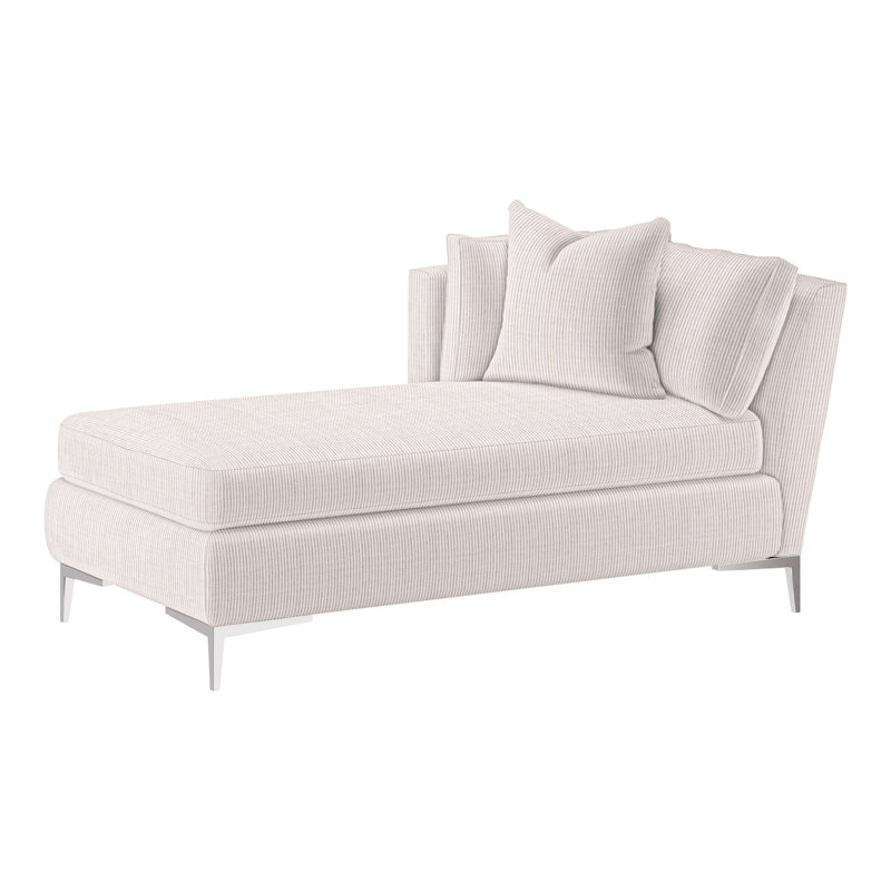 Aiden Chaise Lounge, Polished Stainless, Left Hand Facing, Bond Linen (Performance fabric) 1086-92