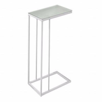 Accent Table, C-Shaped, End, Side, Snack Tempered Glass,Contemporary, Modern