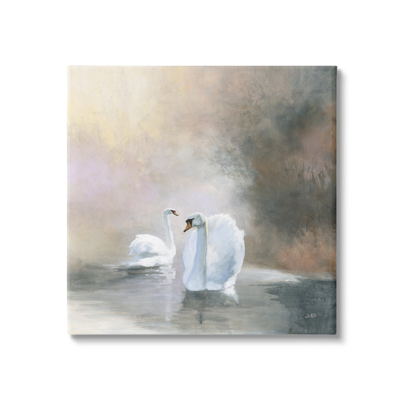 «Stupell Industries Swans on Lake Landscape», art mural sur toile par Julia Purinton, H 36 po x l 36 po x P 1,5 po