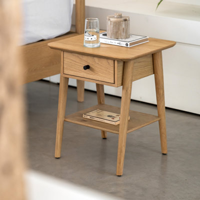 400cm W Solid + Manufactured Wood Bedside Table
