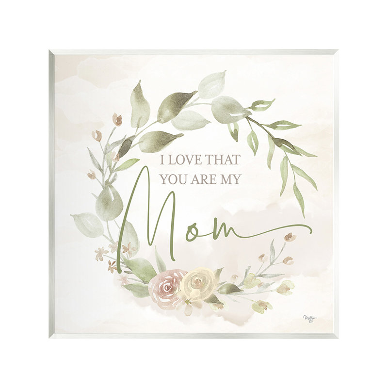 Mother's Day's RoseWreathWallArtbyMollieB., Bois sans cadre, 12" H x 12" W