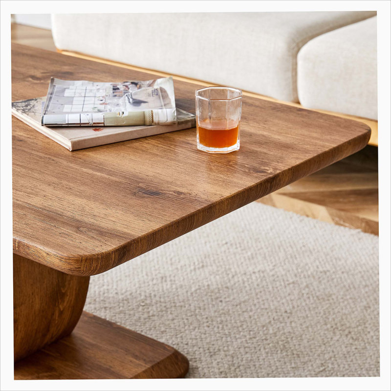 Modern Minimalist Wood-Tone MDF Coffee Table Set (Square + Rectangular)Wood colour