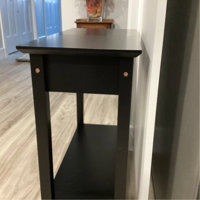 Ilithia 23.6 Tall End Table with Storage, Flip Top Narrow Side Table, Skinny Nightstand Sofa Table Winston Porter Color: Black