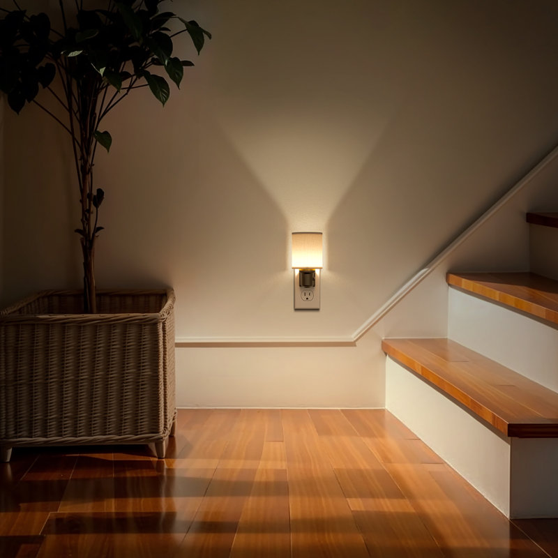 Dimmable Plug In Night Light Dusk To Dawn, 3000K LED Wall Sconce For Nightstand