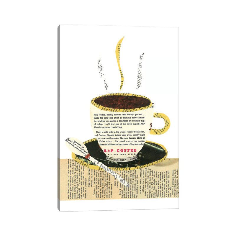 «Coffee Cup» par Paper Cutz, impression sur toile tendue, H 12 po x l 8 po x P 0,75 po