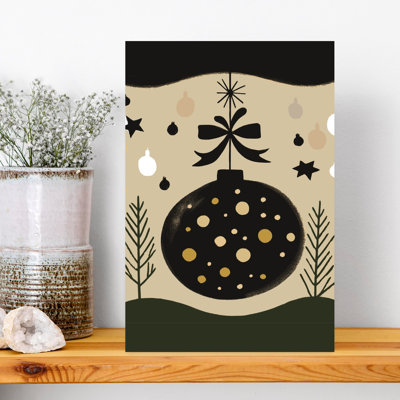 Cozy Holiday Ornament Classic Elegant Minimalist Christmas Tree Forest Nature Wall Art Print 1 Piece Wrapped Canvas Wall Art