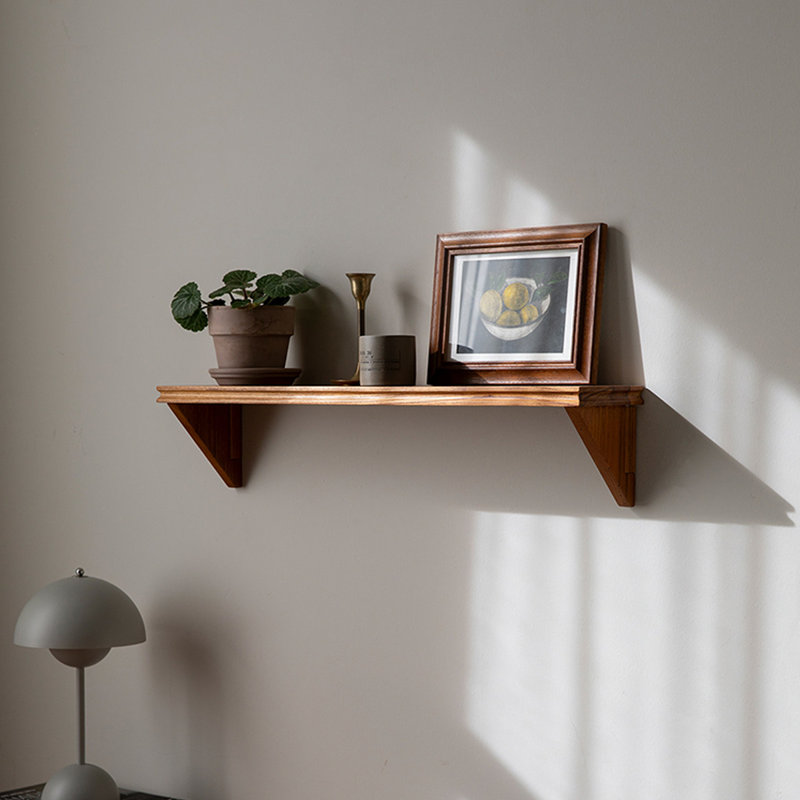 Tablette murale en bois massif, présentoir à décor moderne pour chambre à coucher, salle de bain, cuisine, salon