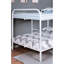 Lit superposé double en métal blanc avec design incliné et contemporain pour une efficacité au-dessus du lit, amusant pour les jeunes