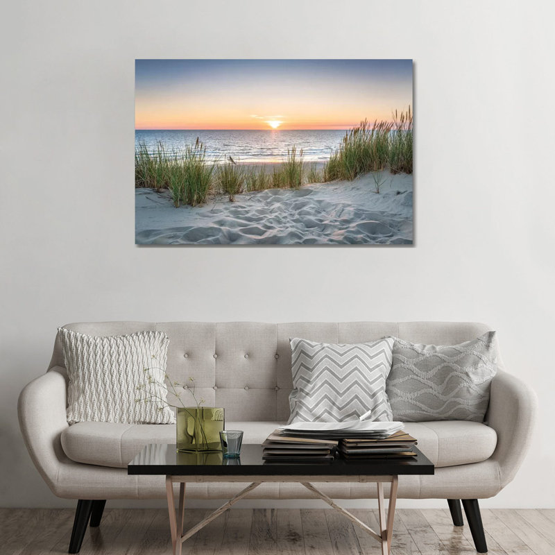«Beautiful Sunset at the Beach» par Jan Becke - reproduction de photo, Toile tendue, H 32 po x l 48 po, Sans cadre