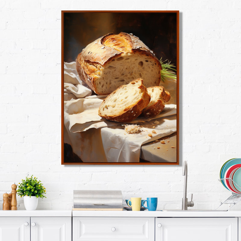 Art sur toile Couvin Food Artisan Bread II, H 40 po x l 30 po x P 1,5 po, Cadre flottant brun