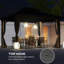 Pavillon de jardin extérieur en aluminium 10 pi x 12 pi, brun foncé