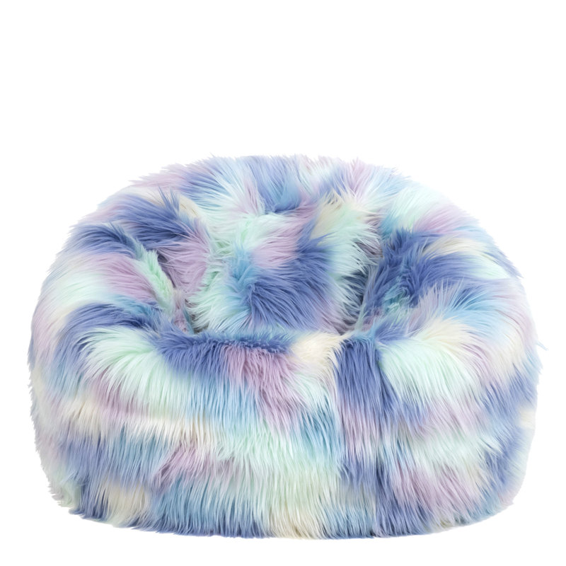 Kids Classic Luxury Faux Fur Bean Bag, Unicorn