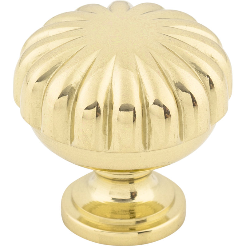 Melon 1 1/4" Diameter Round Knob, Polished Brass
