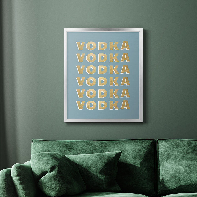 Toile encadrée vodka de qualité supérieure - prête à être accrochée, H 24 po x l 20 po, Argent